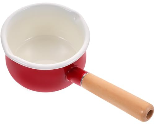 Veemoon Pot à Lait Et Marmite à Pâtes Casserole Antiadhésive Pour Cuisson Du Lait Casserole Émaillée Avec Poignée Ergonomique Petite De Cuisine