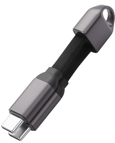 YACSEJAO nyckelring USB C-kabel 60 W bärbar USB C till USB C snabbladdning kort kabel typ C flätad sladd för telefon/bärbar dator 2-vägs laddning och datasynkronisering