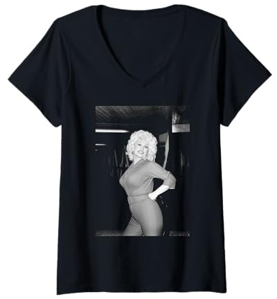 Femme Dolly Parton, chanteuse Country et Western américaine (1983) T-Shirt avec Col en V