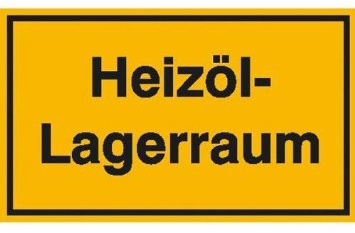 Indigos UG Aufkleber Heizöl-Lagerraum 30x20 cm - selbstklebender Sicherheits Aufkleber für Tür oder Wand - Warnschild für Gebäude, Hotel, Büro, Firma, Haus, Praxis