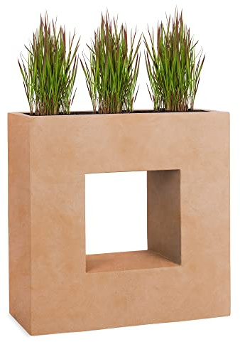 Pflanzwerk® Pot de Fleur Fibre de Verre Vista Terre Cuite 66x66x28cm *Jardinière antigel* *Protection UV* *Qualité européenne*