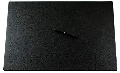 DELMON VARONE - Personalisierbare Schreibtischunterlage XXL aus Premium Leder Softgrain schwarz, Rutschfeste Echtleder Schreibunterlage abwaschbar, Schreibtisch Unterlage ideal als Mauspad, 65 x 45 cm