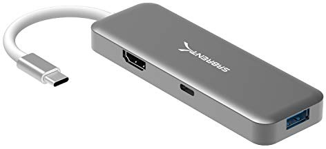 SABRENT USB Tipo-C Hub con HDMI y 2 Puertos USB 3.0, [Soporte de Entrega de Potencia 4K y 60W] (HB-U2HC)