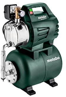 Metabo Hauswasserwerk HWW 4000/25 Inox – 600982000 – Nennaufnahmeleistung: 1100 W – Max. Fördermenge: 4000 l/h – Ideal für 1-3 Regner – Max. Förderhöhe: 45 m – 4,5 bar