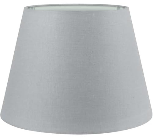 Wogati® Premium Lampenschirm | Größe: L | Farbe: Grau | E14 | konisch | Baumwolle | für Stehlampen, Hängelampen, Tischlampen, Deckenlampen