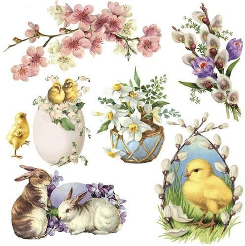 20 Servietten Vintage Ostermotiv | Küken | Hasen | Ostern 33x33cm