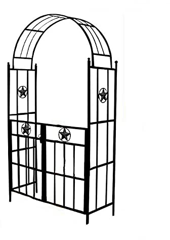 WFENG Rosenbogen Outdoor-Eingang Mit Riegeln,Um Ein Gefühl von Privatsphäre Zu Schaffen,Verwendet Als Türen und Dekorationen/Schwarz / W114cm×H226cm