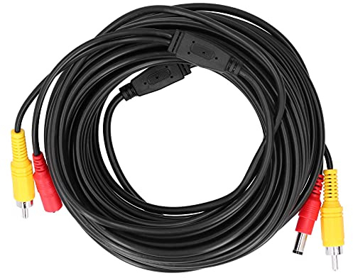 Astibym Cordon d'alimentation Vidéo 2-en-1 Câble d'alimentation Vidéo Câble de Vidéosurveillance Portable Connecteur + DC pour Caméra de Surveillance Lecteur DVD(10m), Fil Et Câble