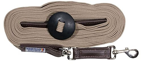 Dura-Tech German Web Cord Lunge Line for Horses | Soft Grip Ribbed Webbing | Lightweight & Durable | Nickel-Plated Snap or Chain Options | Lunch Line with Swivel End and Snap