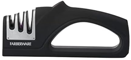 Farberware Edgekeeper 3 Stage Handheld Kitchen Knife Sharpener, Black