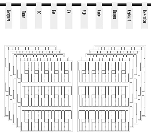 JIQEZNL White Cable Labels, 300 Premium Wire Label Tags for Electronics, Printable Cord Labeling Tags for Ethernet and Network, Write on Labels for Cable Management