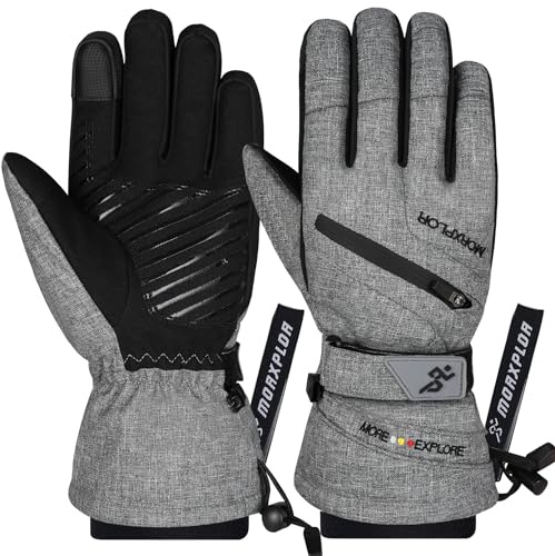 MORXPLOR Winter Ski Snow Gloves Men Women,Windproof Touchscreen Snowboard 3M Thinsulate Insulated Warm Winter Snowmobile Gloves