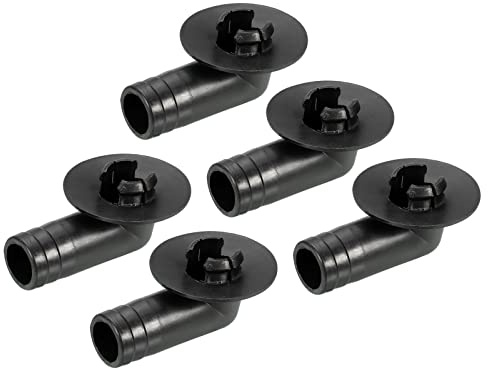 MECCANIXITY Air Conditioner Drain Hose Connector 17mm Tube Elbow Fitting Replacement Part Accessories for Mini-Split Window AC, Black Pack of 5