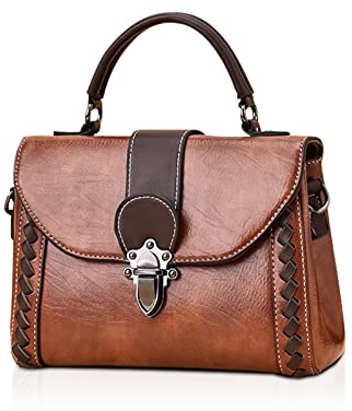 NICOLE & DORIS Piccola Borsa a Tracolla Vintage Borsa Donna Borse a Spalla di Pelle PU Borsa Bauletto Borsetta Crossbody Messenger Bag Borsa a Mano con Patta Rosa