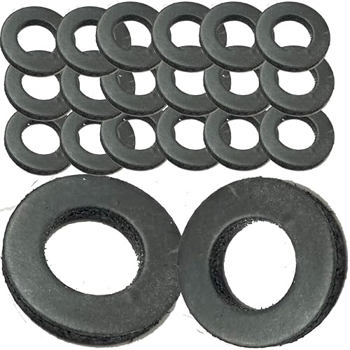 M5 schwarze Gummi-Unterlegscheiben, DIN 125, von einer Unterlegscheiben-Größe: 5.3 mm Innendurchmesser x 10 mm Außendurchmesser x 1 mm Dicke, 20 Stück