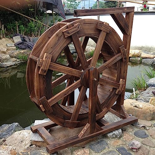 Fontane da Giardino,Garden Water Fountain Caratteristica dell'Acqua di Legno Paesaggio d'Acqua Decoration Fontana a Cascata Ornamentale in Legno di Abete per Bagno per Uccelli,Laghetto e Piscina (Siz