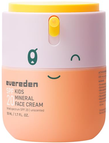 Evereden Kids Face Cream, 1.7 oz. | Fragrance-Free and Kids Face Lotion with SPF 20 | Clean and Non-Toxic Face Moisturizer | Multi-Vitamin Skin Care | FSA Eligible