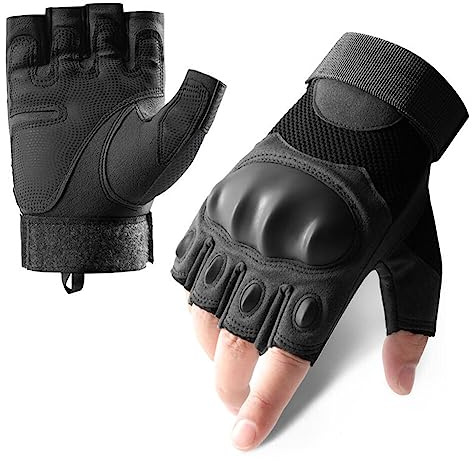 BYNYXI - Guantes tácticos de medio dedo, guantes de entrenamiento al aire libre para hombre, guante de moto escalada militar, guantes de protección de medio dedo, guantes de ciclismo para moto, caza,