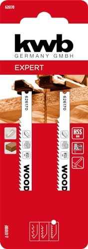 kwb 2x sticksågsblad lövträ, GFK (lämplig för lövträ, glasfiberplast, bimetall, härdade tänder, T-skaft)