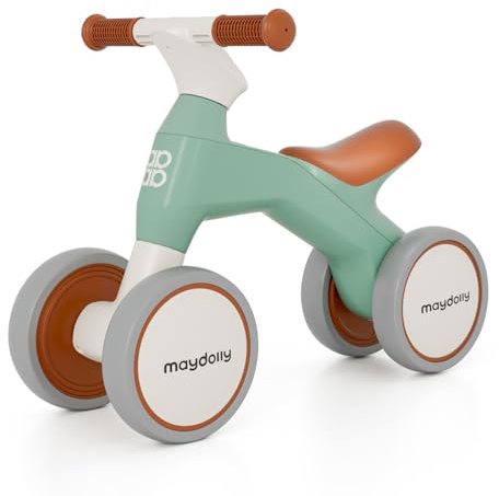 Maydolly Kinder Laufrad ab 1 Jahr, Lauflernrad Spielzeug für 10-36 Monate Baby, Erstes Fahrrad ohne Pedal mit 4 Rädern, Kleinkinder Erste Geburtstag Geschenk, Baby Spielzeug 1 Jahr,grün