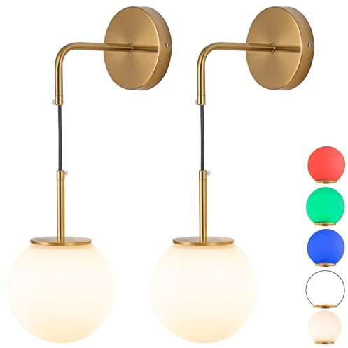 Peskoe Wandleuchte Innen 2 Stück,Akku Wandlampe Kabellos Dimmbar Ohne Stromanschluss Mit Fernbedienung & Batteriebetrieben Wandlicht 3-Farbtemperaturen Für Wohnzimmer Schlafzimmer Treppenhau