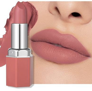 Erinde Matt Lippenstift Wasserfest, Nude Lipstick Long Lasting, 24 Stunden Halt, Permanent Feuchtigkeitsspendend, Hochpigmentierter Rimmel Lippen Stift