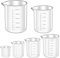 Messbecher Set 6 Stück Measuring Cups, Messbecher 25ml 50ml 100ml 150ml 250ml 500ml, Präzisions Hitzebeständig Messbecher Kunststoff Ml Messbecher mit Skala, für Labor Küche Waschmittel Chemikalien