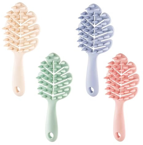 Limeow 4 Pcs Kopfmassage Kopfmassagegerät Kopfmassage Bürste Haarmassage Hair Massager Massagebürste Curly Hair Brush Scalp Massager Kopf Massage Friseurkamm für Verschiedene Personengruppen Geeignet