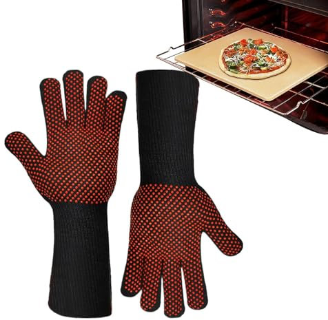Hitzebeständige Handschuhe, Ofenhandschuhe aus Silikon, hitzebeständig,Grillhandschuhe mit extra langem Handgelenkdesign - rutschfeste Backhandschuhe. Flexible und Bequeme Anti-Verbrühungshandschuhe