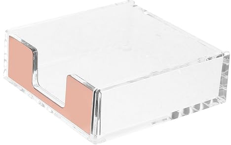 PRETYZOOM Transparenter Memo Pad Organizer Schreibtisch Aufbewahrung Roségold Multifunktionaler Haftnotizhalter Für Bürobedarf Und Klebezettel Durchsichtiger Papierclip Schreibwarenhalter Fü
