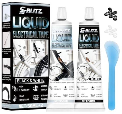 Adhesivo Aislante Líquido, Eléctrica de Aislamiento Líquido, Negro y Blanco,Secado Rápido e Impermeable, Adecuado para Cables y Diversos Dispositivos Electrónicos,100ml