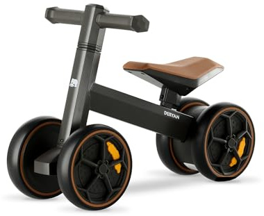 Deryan Dex - Bicicleta de equilibrio 2 en 1, a partir de 2 años, altura regulable, aluminio ligero, ruedas antideslizantes EVA, color negro