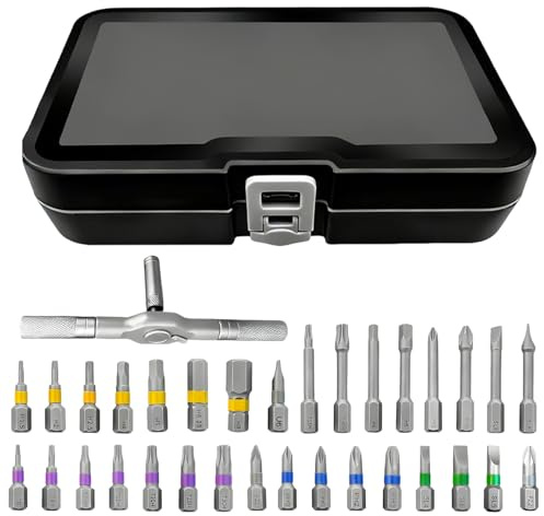 Juego De Brocas Para Destornillador - Manivela en T Ergonómica con Trinquete,Kit de Herramientas de Reparación | Para Principiantes Profesionales Padre Marido Gafas Bicicleta Reloj
