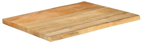 Eleganz Tablero de madera de mango maciza, 90 x 60 x 2,5 cm, con borde de árbol, acabado natural para cocina, salón u oficina, duradero y respetuoso con el medio ambiente