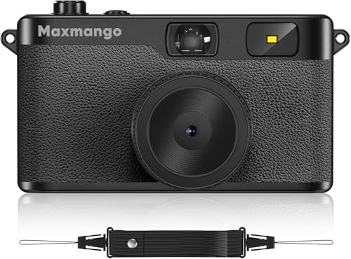 Maxmango D53 Appareil Photo numérique, 12 MP Appareil Photo Vintage Filtres DIY, Appareil Photo numérique Comprend Une Carte SD de 8 Go pouvant Stocker 4000 Photos(Noir)