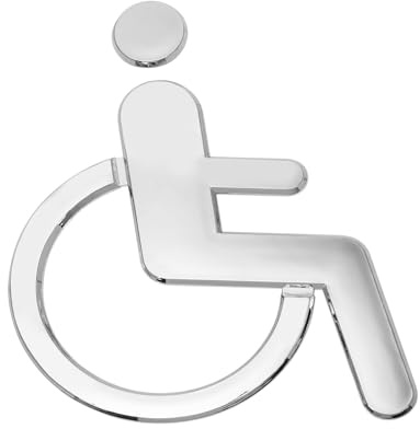 TOKIDNY Cartello per Bagno Disabili in Sedia a Rotelle Abs, Segnaletica Semplice e Durevole per Servizi Igienici, Accessorio Leggero per Porte di Ascensori e Toilette Pubbliche
