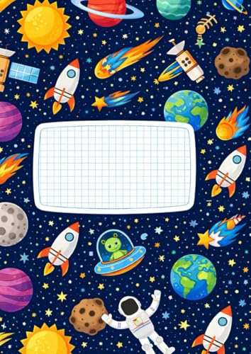 Cuaderno de Escritura Infantil A4 · Cuadrícula 8 mm · Diseño espacial: Pauta infantil con cuadrovía · ideal para aprender a escribir en infantil y ... con cuadrovía · A4 vertical ·120 páginas