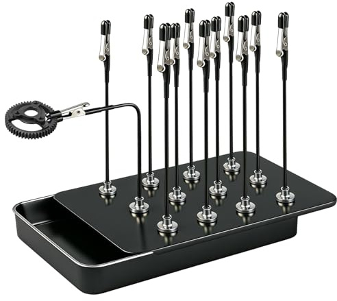 12PCS Model Holder for Painting with Magnetic Alligator Clip Sticks | Model Painting Stand Base Storage Box Flexible Wire Clamps Rubber TipsModeling Tools for Miniature Airbrush DIY
