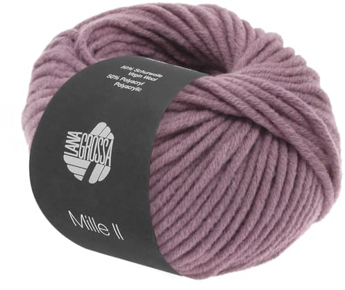 LANA GROSSA Mille II | Strapazierfähiges Mischgarn mit Merinowolle, waschmaschinenfest | Handstrickgarn aus 50% Schurwolle & 50% Acryl | 50g Wolle zum Stricken & Häkeln | 55m Garn FB66