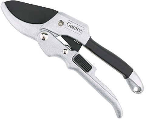 Gonicc Forbici Cesoie Potatura Giardino Piccole. Taglio a incudine. Forbici in alluminio 195 mm. Lama in acciaio.