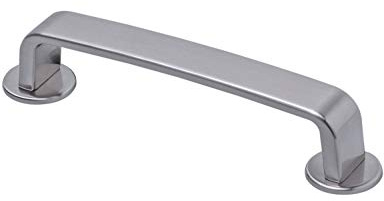 Gedotec Edelstahl Möbelgriff 128 mm Stangengriff für Schranktüren - LORE | Schrankgriff silber-grau matt | Küchen-Griff Metall massiv | 10 Stück - Moderner Bogengriff Kleider-Schrank mit Schrauben
