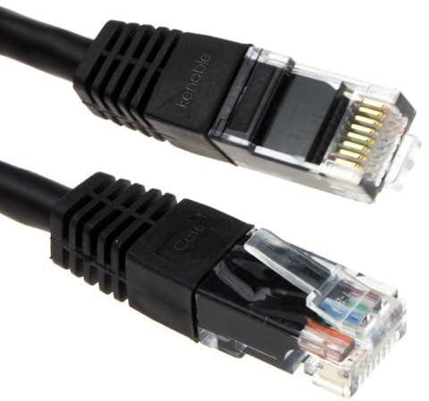 kenable Ethernet Network Cable Cat6 Gigabit RJ45 Full Copper Internet Patch Lead Black 10m