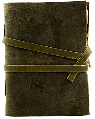OVERDOSE Vintage Journal i läder Burnt Deckle Edge Inbunden läderhäftad handgjord bok - Shadows Book Läder teckningsbok Journalteckningsbok Storlek - 12 x 17 cm | 5X7 inches