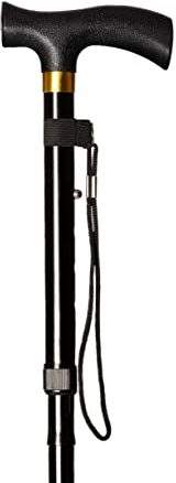 Gehstock aus Aluminium, faltbar und höhenverstellbar, 84 – 92 cm, Farbe Schwarz, Griff Soft (657)