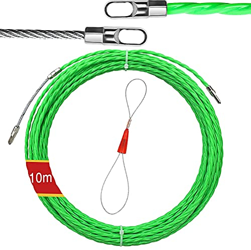 Tire Fil Electrician, 10M Fish Tape Cable Aiguille Electricien Électrique Filetage Guide Fil Conduit avec Tête Flexible de Guidage, pour Câble de Communication Mur Conduit de Sol