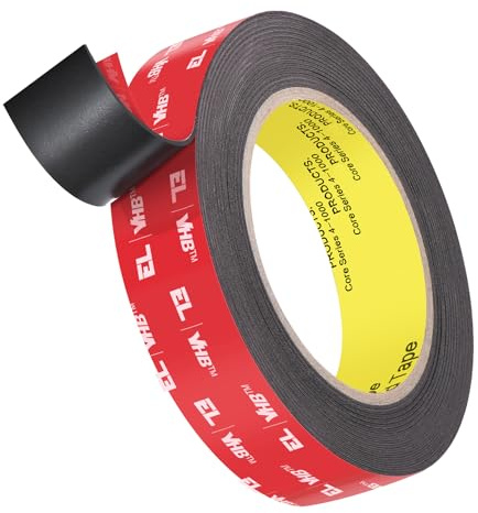 Elover 5952 Black Double-Sided Tape – Heavy Duty High Strength Adhesive – 16FT Length x 1 Inch Width – Removable No Residue for Home, Office & DIY Projects | Heavy Duty, High Strength Adhesive, Removable, No Residue, For Home, Office & DIY Projects