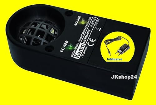 Marder-Abwehr/Tier-Vertreiber-SET mit Schall/Ultraschall - Einstellbares Hochfrequenz-Modul 12V/DC +Netzteil 230V, Schutz durch Vertreibung für Haus,Hof, Garten,Garage, Schrebergarten, Keller,Speicher