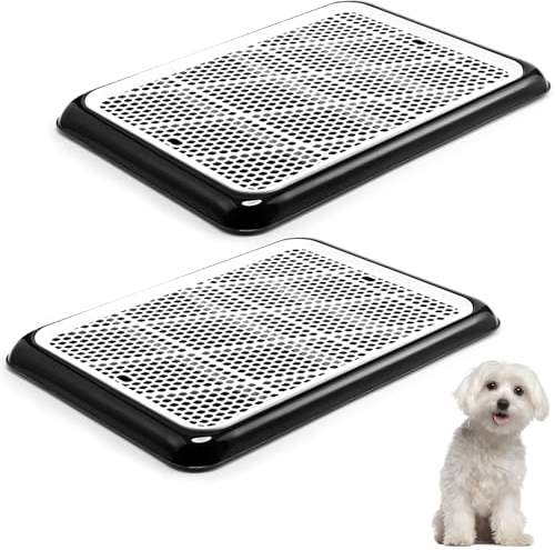 Mifoci 2 x Hunde-Pad-Halter, Töpfchentablett, tragbare Hundetoilette, Toilettentraining für drinnen und draußen, kleine, mittelgroße und große Haustiere (50 x 36 cm)