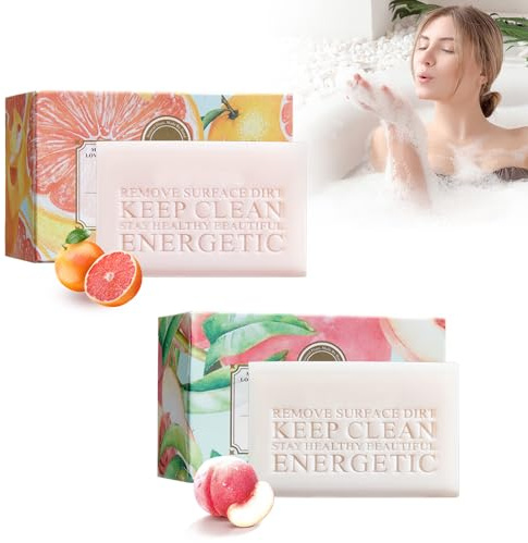 2pcs Soft Touch für Sanft Duftende Seifen, Handgemachte Seife, Naturkosmetik, Naturseife, PureSeife, Pflegend für alle Hauttypen, Naturseife für Haut, Haar und Rasur Gesicht und Körper Badeseife