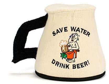 SAUNA GURU Mug Hat, 100% Organic Wool Felt Sauna Cap, Banya Hat Sauna Hair Protector, Sauna Accessories Embroidered Hat, Sauna Accessory, Russian Sauna Hat, Sauna Gifts for Men and Women